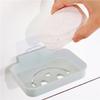 Estilo europeu de camada dupla drenando espessa Smiley Tray Soap Box grande plástico quadrado dos desenhos animados banheiro Laundry Soap Box