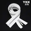 Cremallera Metálica Ykk No. 5 Dientes de Cobre Blanco Cremallera Abierta al por Mayor Múltiples Tamaños Suave Accesorios para Ropa Tirador de Cremallera Ykk de Auto-Bloqueo