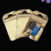 Bolsa de embalaje para unidad U de joyería 7*11 bolsa de plástico con hebilla de anillo para teléfono móvil bolsa autosellable Dorada Plateada bolsa sellada para cable de datos