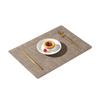 Fábrica Direct Supply Cloth Pattern Leather Placemat Home Hotel Western Placemat Tapete de mesa quadrado de dupla face Tapete impermeável à prova de óleo Tapete de isolamento térmico