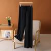 Otoño e Invierno Nuevo Engrosado Suelto Combinable Casual Recto Pierna Ancha Barrido de Piso Amigable con la Piel Cálido Forrado de Felpa Pantalón Tejido