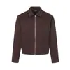 Chaqueta de solapa con cremallera y decoración de remaches estilo retro para hombre, nuevo estilo de primavera, color liso simple, top holgado de moda, prenda de abrigo para mujer