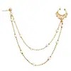 Joyería de comercio exterior europea y americana pendientes personalizados para piercing nariz de doble capa para mujer anillo de nariz de cristal de imitación no perforado alternativo para mujer