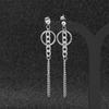 Pendientes Largos de Moda Estilo Europeo y Americano, Pendientes de Cadena Minimalistas Femeninos de Acero Inoxidable, Pinzas para Orejas sin Perforación al por Mayor