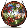 Colgantes de vidrio de colores con diseño floral tropical transfronterizos decoraciones de vidrio para el hogar decoraciones para ventanas atrapasoles para el jardín