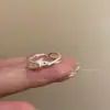 Anillo delgado dulce de capas para mujer, anillo abierto en forma de corazón exquisito y versátil, anillo de dedo índice moderno de alta gama estilo ins