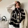 Bufanda Larga de Cachemira Sintética Estilo Coreano Nueva, Elegante y Retro, Chal Versátil de Alta Gama, Bufanda Cálida de Doble Uso para el Cuello a la Moda