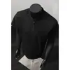 Polo Patchwork de Manga Curta com Meio Zíper Verão Corte Limpo Ombro Normal Gola Alta Camiseta de Manga Curta Camiseta Verão Manga Curta Masculino