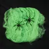 Decoração de Halloween Aranha Colorida Teia de Aranha de Algodão Fio de Aranha Exterior Casa Assombrada Sala de Fuga Bar Tecido de Atmosfera