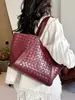Bolso Tote Bolso Femenino Transfronterizo Bolso para Mujer Estilo Retro Europeo y Americano Patrón Tejido para Viajes Cotidianos Gran Capacidad Bolso de Hombro Tote