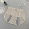 Ropa Interior para Periodo Menstrual para Mujeres, Cintura Media-Alta, Bragas Sanitarias a Prueba de Fugas, Entrepierna de Algodón Puro, Bikini