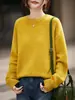 Nuevo Suéter de Lana Otoño/Invierno 2026 de Siete Agujas Hilo de Tres Hebras Engrosado Cuello Redondo Tejido de Punto Manga Larga Mezcla de Hilo Suéter Pulóver Camiseta Básica