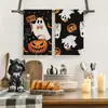 Paños de cocina de Halloween, decoraciones de cocina europeas y americanas de Halloween transfronterizas, paños de té absorbentes, paños multiusos para lavar platos y limpiar