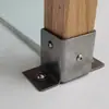 Base Galvanizada Pre-empotrada para Fijación al Suelo, Hierro Soldado, Madera Anticorrosión, Manga sin Pegamento, Tubo Cuadrado, Pie de Tres Lados, Columna de Acero Inoxidable