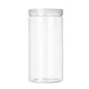 Fabricante de frascos sellados de plástico transparente redondo de PET, disponibles en múltiples tamaños, boca ancha con tapas, frascos personalizados para almacenamiento de alimentos y empaque