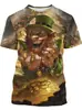2026 Transfronterizo Tallas Grandes Temu Estampado Digital 3D Hombre Cuello Redondo Sudadera Camiseta de Manga Corta Moda Anime Personalidad