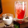 Copo de café transparente de vidro com alto teor de borosilicato e alta temperatura Copo de frutas em formato de ovo Copo de chá com flor com isolamento de camada dupla Copo de camada dupla