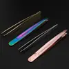 Pinzas de acero inoxidable para cejas pinzas para depilar cejas herramienta de belleza para maquillaje pinzas para cejas de boca oblicua pinzas para pestañas pinzas para depilar barba pinzas para cejas de boca oblicua