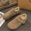 Zapatos Birkenstock para mujer, totalmente forrados, de felpa y engrosados, zapatos de algodón para maternidad otoño e invierno 2026, zapatos peludos cálidos sin cordones