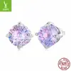 Pendientes Originales de Piedra de Fuegos Artificiales de Colores Yinziyun Pendientes Románticos de Plata de Ley S925 Pendientes de Superficie Cortada Brillante Venta al por Mayor