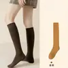 Meias Zhuji, Meias 3/4 Lisas Femininas, Meias de Cano Alto Compressivas Emagrecedoras, Estilo Japonês, Primavera, Outono, Inverno, Meias Longas Emagrecedoras Que Não Escorregam