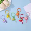 Lindo colgante de llavero de fruta artificial Juguete de cereza con cuentas DIY con cadena de mosquetón Decoración de bolsa de regalo