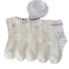 Calcetines para Niñas Primavera y Otoño Estilo ins Crema Osito Estudiante Otoño Niños Medianos y Grandes Estilo Coreano Academia Lindos Calcetines de Dibujos Animados