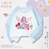 Adorable Camiseta de Manga Larga de Dibujos Animados para Niñas Lindas, Top Redondo Estampado para Niños Primavera/Otoño, Ropa Holgada para Niñas 8