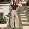 Jeans anchos de pierna recta color blanco roto para mujer, nuevo estilo de verano 2026, de cintura alta, corte holgado, con caída, pantalones rectos para personas petite