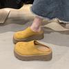 Zapatos Birkenstock Pequeños Zapatos de Plataforma Tipo Pan sin Talón Explosivos Baotou Medias Zapatillas Suela Gruesa Ropa Exterior para Mujer 2025 Nuevo