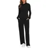 Conjunto de dos piezas para mujer de comercio exterior transfronterizo europeo y americano: sudadera con capucha casual deportiva y pantalones