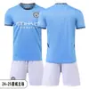 2627 Camiseta de Local del Manchester City Haaland 9 Campeones de la Premier League Liga de Campeones Conjunto de Uniforme de Fútbol Uniforme de Entrenamiento para Niños Nuevo Uniforme de Fútbol