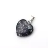 Colgante de amor de piedra natural transfronterizo 20 mm color cristal corazón colgante corazón de durazno colgante de collar accesorios de joyería