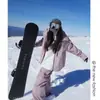 Nuevo Traje de Esquí de Terciopelo Holgado de Invierno 2025 para Hombres y Mujeres, Conjunto de Dos Piezas con Capucha para Deportes de Montañismo al Aire Libre
