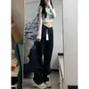 Jeans Negros Rectos de Talla Grande para Mujer, Nuevo Estilo 2026, Cintura Alta, Pantalones de Pierna Ancha Adelgazantes para Cuerpo con Forma de Pera