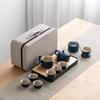 Conjunto de Chá de Viagem Japonês Kung Fu Bule terno Cerâmica Xícara de Chá Bandeja de Chá Portátil Atividades de Negócios Acompanhando Presente