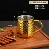 Estilo Coreano Aço Inoxidável 304 Formato de Tambor Ponta de Martelo Copo KTV Copo de Cocktail Caneca Moscow Mule Bar Copo para Bebida Fria Cerveja