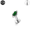 Pendientes de Titanio Elegantes Europeos y Americanos Transfronterizos Aleación de Titanio G23 Moda Grado Médico Joyería para Perforaciones Rosca Interna Zirconia Marquise