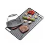 Bandeja para Hornear de Hierro Fundido Sin Recubrimiento Bandeja Antiadherente para Hornear Bandeja para Barbacoa Doméstica y al Aire Libre Placa para Hornear Comercial Sartén para Parrilla BBQ