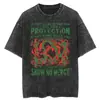 Tamanho Europeu Transfronteiriço Naruto Hip Hop Oversized Lavado Anime Camisetas m