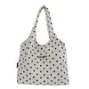 Bolso de Otoño para Mujer Lona de Nylon para Viajes Diarios Gran Capacidad Casual Bolso de Hombro Nuevo Pequeño Estampado de Nicho Bolso Tote de Lunares