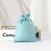 Bolsas de Lino Personalizadas con Cordón para Almacenamiento de Dulces Navideños y de Halloween Transfronterizos, Bolsitas Lisas, Joyería y Bolsas de Lino para Regalos