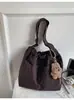 Bolso Cubo Transfronterizo para Mujer 2025 Nueva Moda Bolso Cruzado Simple y Elegante Cierre de Cordón Para Viajes Diarios Gran Capacidad Bolso Cubo