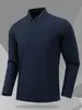Camisa tipo polo de manga larga con media cremallera y logo personalizado para hombre, ropa de trabajo de alta elasticidad, uniforme de equipo corporativo, camiseta de mujer con cuello de solapa