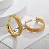 Pendientes Redondos Trenzados de Alambre Transfronterizos Europeos y Americanos, Modernos, Sencillos, de Nicho, de Gama Alta, Personalizados, Exagerados