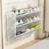 Entrada Rack de Sapatos para Entrada Armário de Sapatos para Corredor Doméstico Camadas Múltiplas Artefato de Armazenamento Atrás da Porta do Banheiro Rack de Sapatos Pequeno Montado na Parede