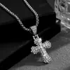 Nuevo Colgante de Cruz Completo de Diamante Europeo y Americano Moda Callejera para Hombres y Mujeres Lujo Ligero Cadena para Suéter de Circonio para Parejas Venta al por Mayor