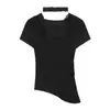 Sudeste Asiático transfronteiriço uma geração de verão 260 gramas modal falso dois gola de renda manga curta camiseta jaqueta feminina