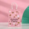 Bolsa de Regalo Rosa Bolsa de Empaque para Regalo de Cumpleaños Fiesta Souvenir de Fiesta Bolso de Mano Bolsa de Papel para Empaque de Dulces y Snacks