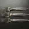 Venda Direta da Fábrica Material PS Garfo de Plástico Descartável Garfo para Frutas Pudim Garfo para Pescar Frutas Sobremesa Feira Noturna Conveniente